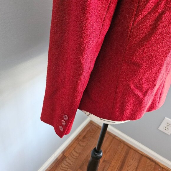 Ann Taylor 2 pc Skirt Suit Size 6 Lined Cranberry Red Wool Blend Career Office - Picture 9 of 12